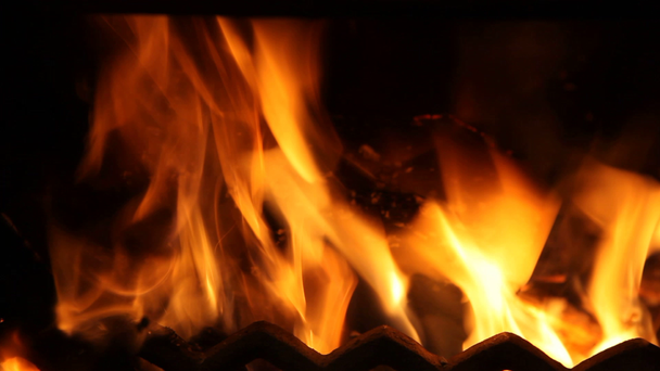 暖炉のそばで死ぬ燃え差し - 映像、動画