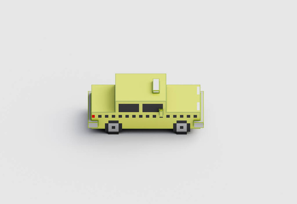 Malé origami žluté taxi auto z lepenkové hračky   - Fotografie, Obrázek