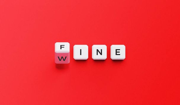 Conceito de palavra-chave de vinho fino escrito em cubos ilustração 3D virou primeiro dados em fundo vermelho
 - Foto, Imagem