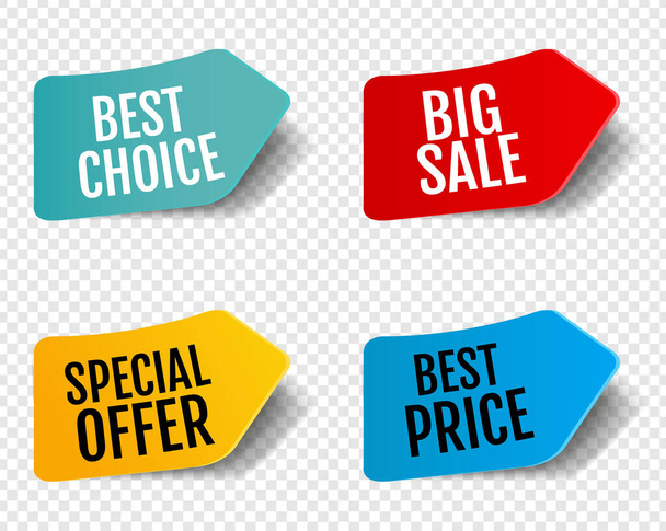 Sale Stickers Set Isolated Transparent Background - Vettoriali, immagini