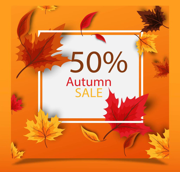 Autumn sale badge. autumn sales and set discounts - Vektör, Görsel
