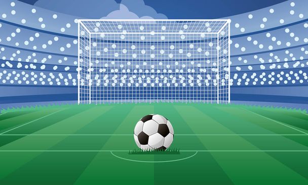 emblema sportivo di calcio poster con palloncino in punto di penalità - Vettoriali, immagini