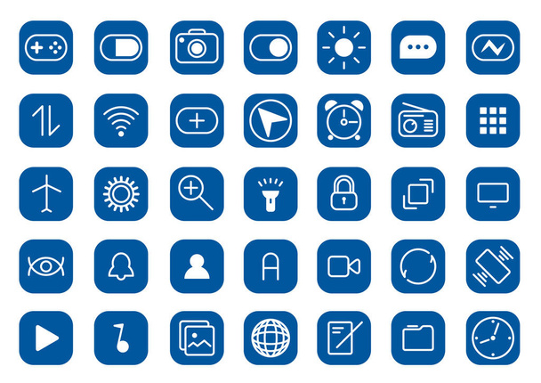 Mobilní ikony, značky chytrých telefonů, čtverce, symboly - Vektor, obrázek