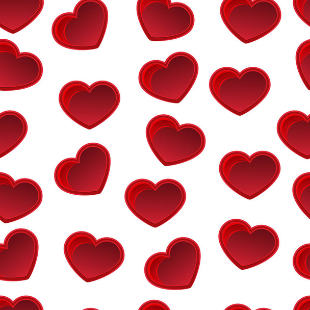 Seamless pattern. Bright red heart for your design. Vector illustration. - Vector, Image