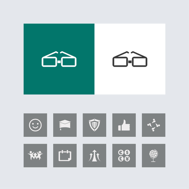 Creative Eye Glasses Icon with Bonus Icons. - ベクター画像