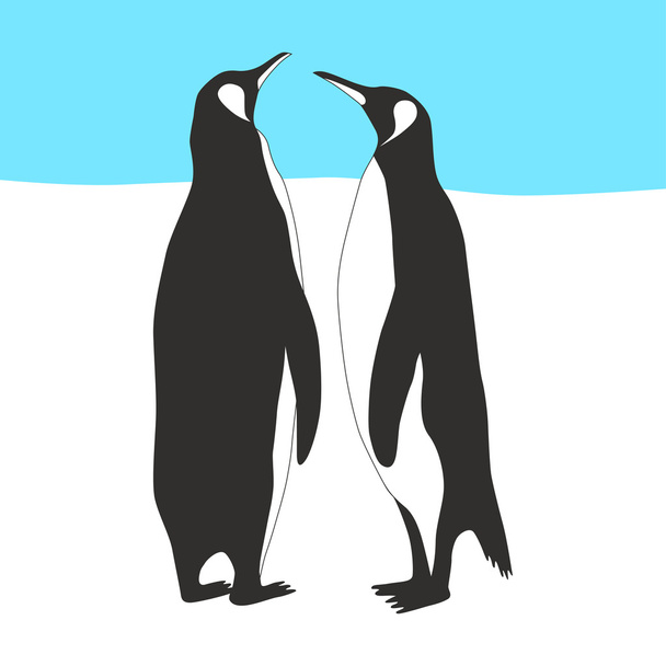 Pingwin para - Wektor, obraz