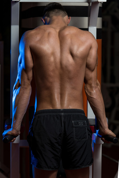 Young Man Working Out Triceps - 写真・画像