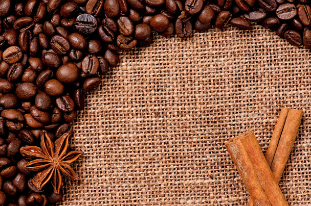 Coffee frame with cinnamon - Foto, Imagen