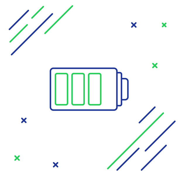 Línea Indicador de nivel de carga de la batería icono aislado sobre fondo blanco. Concepto de esquema colorido. Vector - Vector, Imagen
