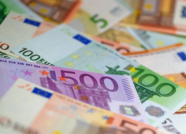 Bankovky v eurech, detailní záběr - Fotografie, Obrázek