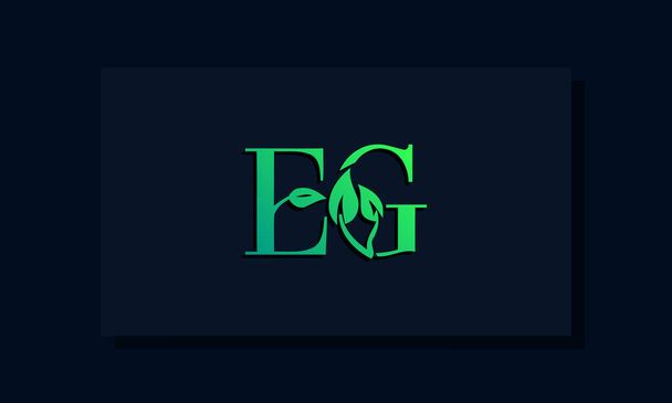Minimal leaf style Initial EG logo. This logo incorporate with leaf and two letter in the creative way. It will be suitable for ECO, green, nature, growth and herbal related Brand or company. - Vector, Image