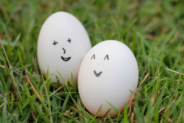 easter eggs on green grass - Photo, Image