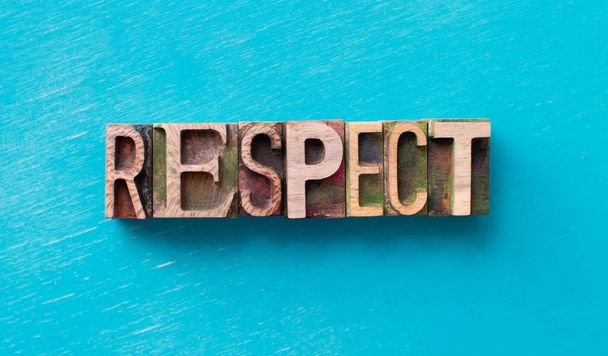 Respect word written with wood type blocks - Фото, изображение