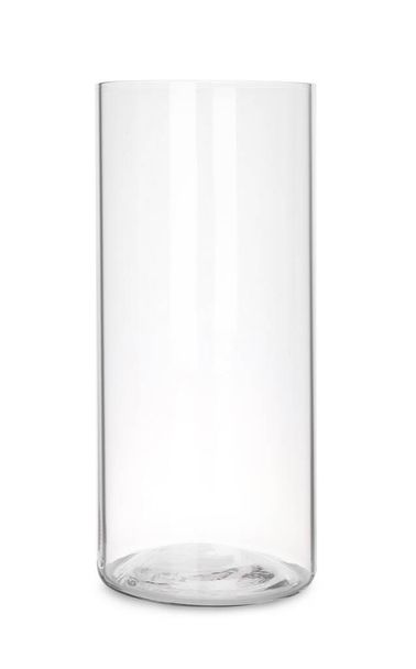 Elegante jarrón de vidrio vacío aislado en blanco - Foto, imagen