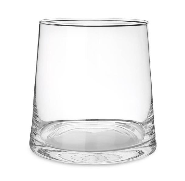 Stylish empty glass vase isolated on white - Foto, imagen