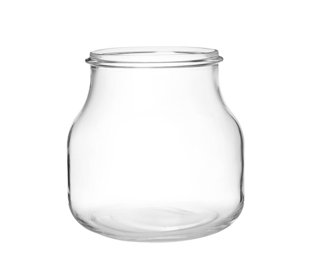 Stylish empty glass vase isolated on white - Φωτογραφία, εικόνα