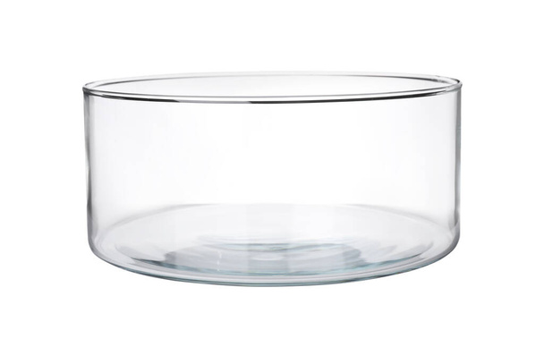 Stylish empty glass vase isolated on white - Valokuva, kuva