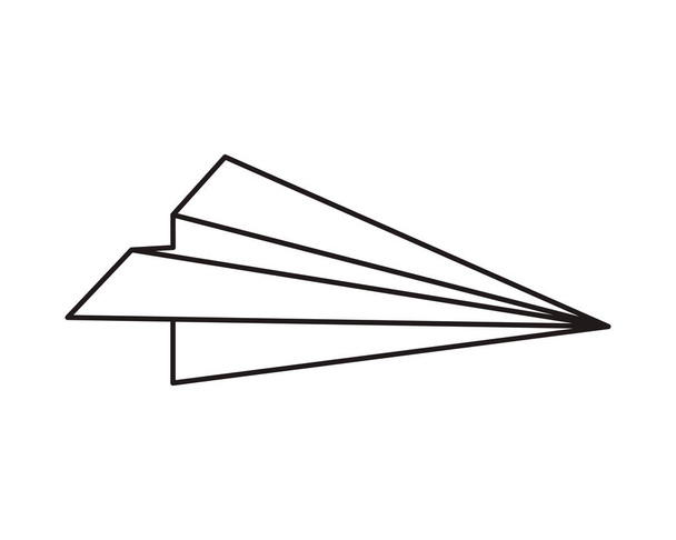 paper airplane flying isolated icon - Vector, Image