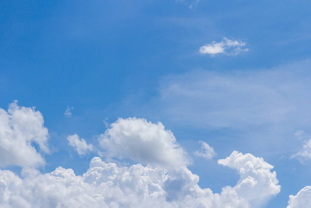 Blue sky with clouds and sun, Background - Zdjęcie, obraz