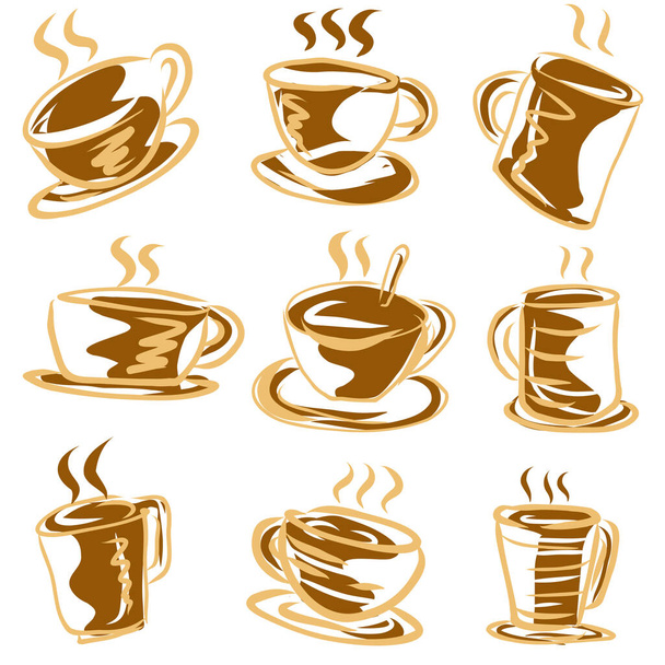 The  coffee cup vector collection for cafe content. - Vector, Image