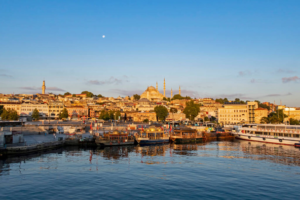 istanbul,turkey-august 6,2020. city life and cityscape from istanbul in summer season and morning time. - Photo, image