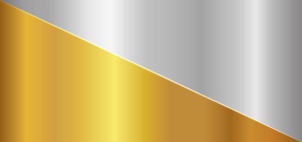 Oro y plata metálico dividido concepto de lujo de fondo. ilustración vectorial. - Vector, Imagen