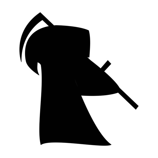 Cartoon Grim Reaper omtrek. Vector illustratie geïsoleerd op witte achtergrond. Decoratie voor wenskaarten, posters, flyers, prenten voor kleding. - Vector, afbeelding