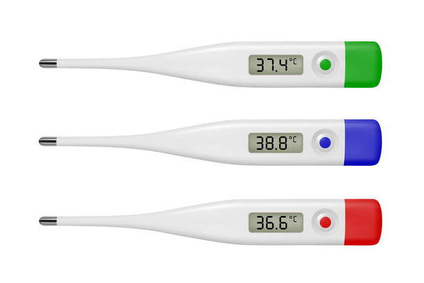 Electronic thermometer in the vector.Thermometer for measuring body temperature in vector. - Vecteur, image
