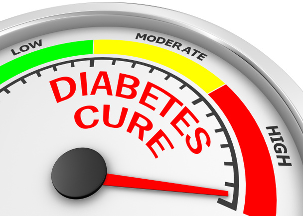 Diabetes cure conceptual meter indicate maximum , 3d rendering - Foto, Imagen