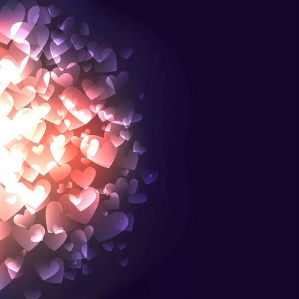 Glowing Hearts - Vector, Image