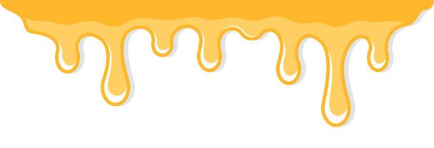 Med kape. Zlatý žlutý realistický sirup. Liquid tavení ilustrace Splashes olej vektorové šablony. Vektorová ilustrace  - Vektor, obrázek