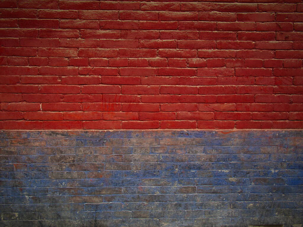 Mur chinois en briques rouges et noires dans le temple de Shaolin. Le monastère de Shaolin est également connu sous le nom de temple de Shaolin. Dengfeng, ville de Zhengzhou, province du Henan, Chine, 18 octobre 2018. - Photo, image