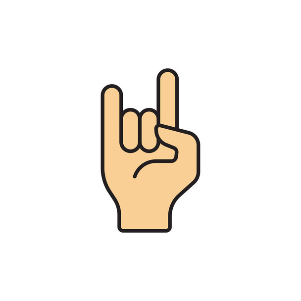 Rock and roll hand vector symbool geïsoleerd op witte achtergrond - Vector, afbeelding