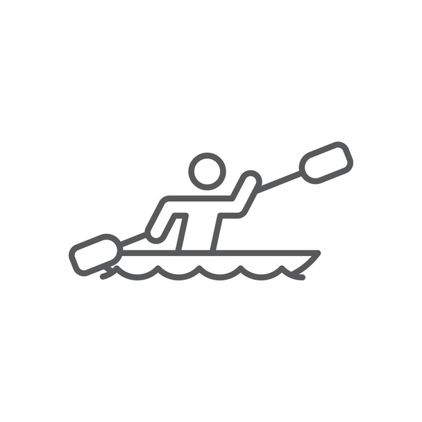 Symbole d'icône de vecteur d'entraînement sportif d'aviron isolé sur fond blanc - Vecteur, image