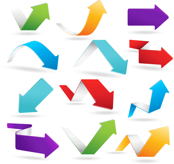 Arrows in 6 different colors. - Vector, Image