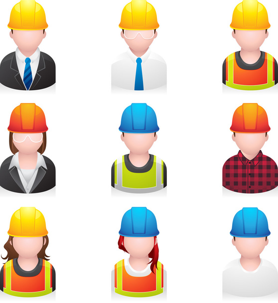 Icono de gente de construcción
 - Vector, Imagen