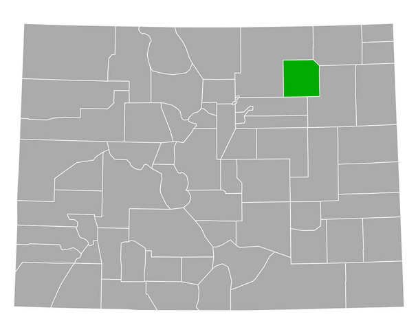 Map of Morgan in Colorado - Vector, Image