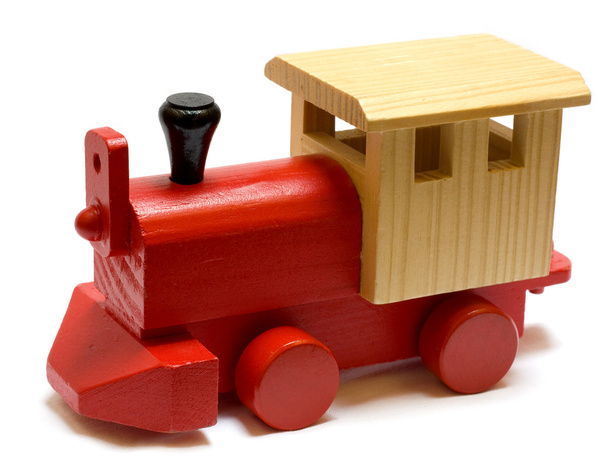 Trem de brinquedo de madeira
 - Foto, Imagem