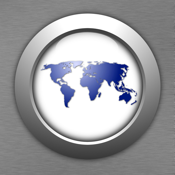 World map button - Photo, Image