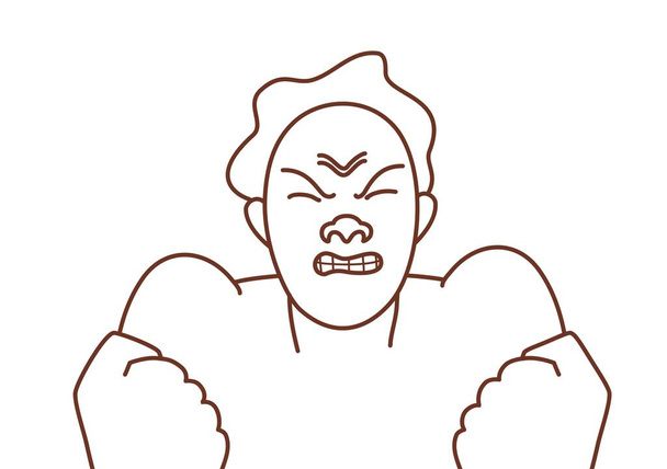 Eine Zeichnung eines wütenden Gesichts. - Vektor, Bild