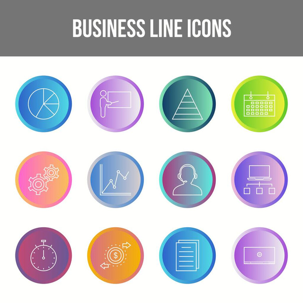 Уникальный набор значков Business Line - Вектор,изображение