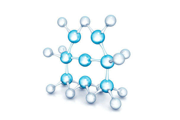 Molekulák fehér háttérrel. 3d renderelés - Fotó, kép