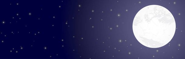 EPS10 ilustração vetorial de lua cheia e fundo estrelado noite
 - Vetor, Imagem