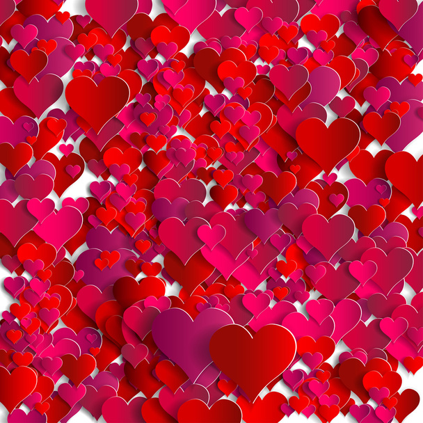 Valentines day. Abstract paper hearts. Love - Vektör, Görsel