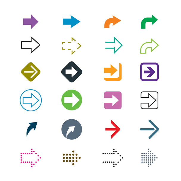 Set of colorful arrows signs - Vector, imagen
