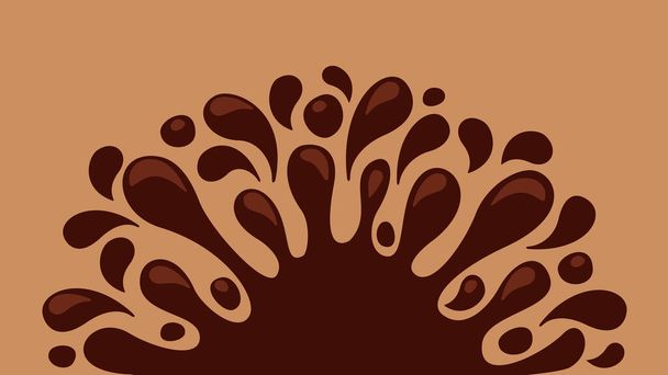 goutte d'éclaboussure brun chocolat, goutte d'éclaboussure liquide brun, icône éclaboussure gouttelette de chocolat, illustrations forme d'éclaboussure liquide brun cacao, symbole goutte d'eau chocolat éclaboussure flux pour publicité de fond - Vecteur, image