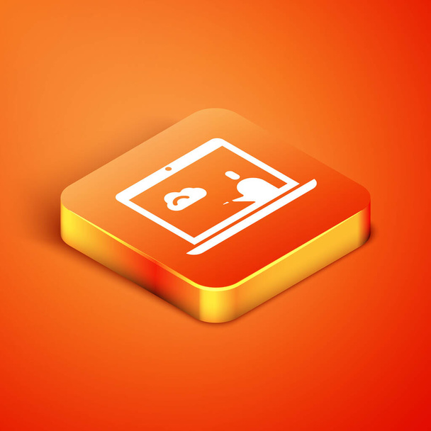 Isometric Weather forecast icon isolated on orange background. Vector Illustration - Vector, Image
