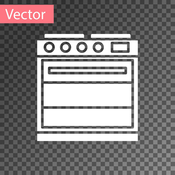 White Oven icon isolated on transparent background. Stove gas oven sign. Vector Illustration - Vector, Image