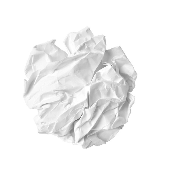 close up of  a paper ball trash on white background - Foto, Imagem