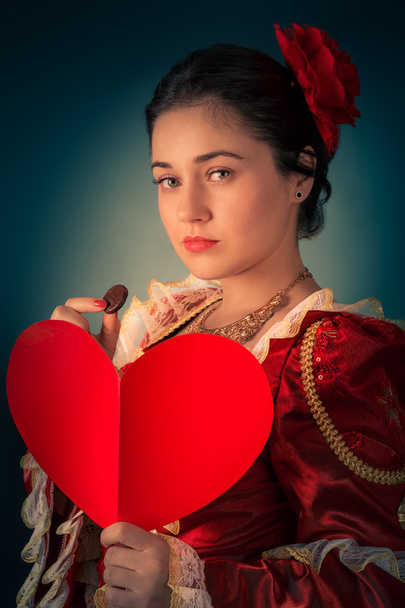 Princess Portrait with Heart Shaped Card - Foto, immagini